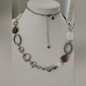 Elegant Silver and Blue Women's Necklace